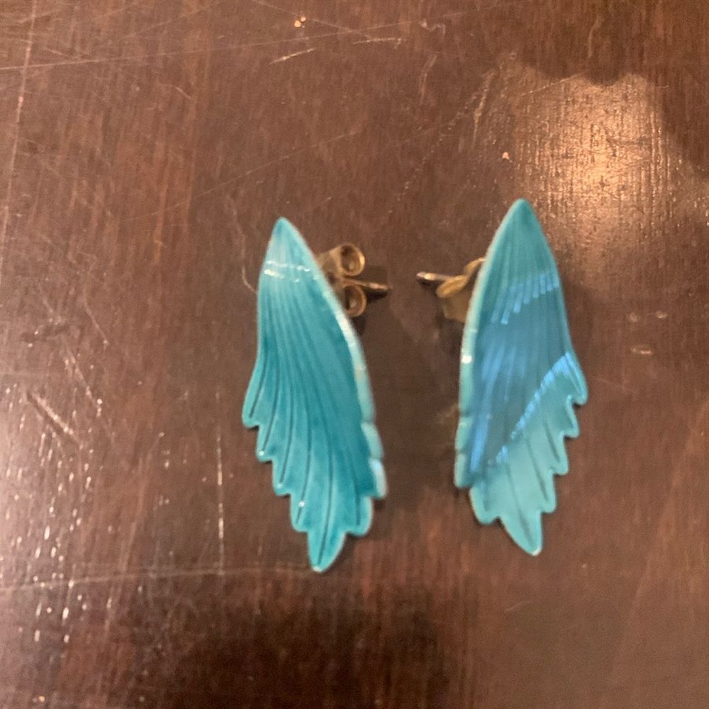 Vintage Turquoise Angel Wing Earrimgs